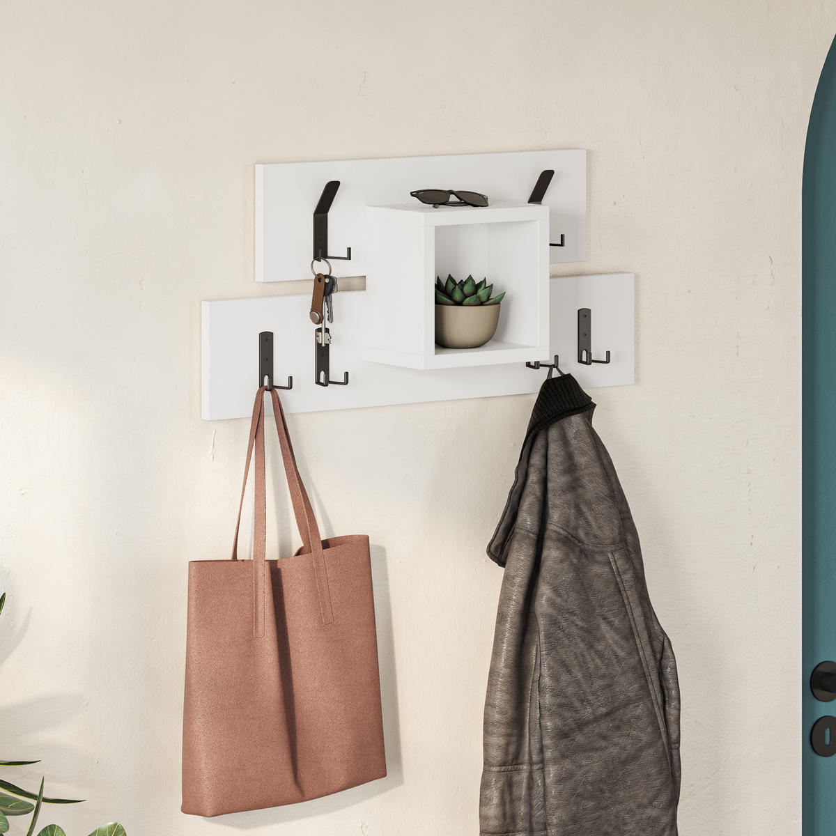 WANDGARDEROBE Lumina Weiß 32/68/15 cm - Weiß, Holzwerkstoff (68/32/14.8cm) - Decortie