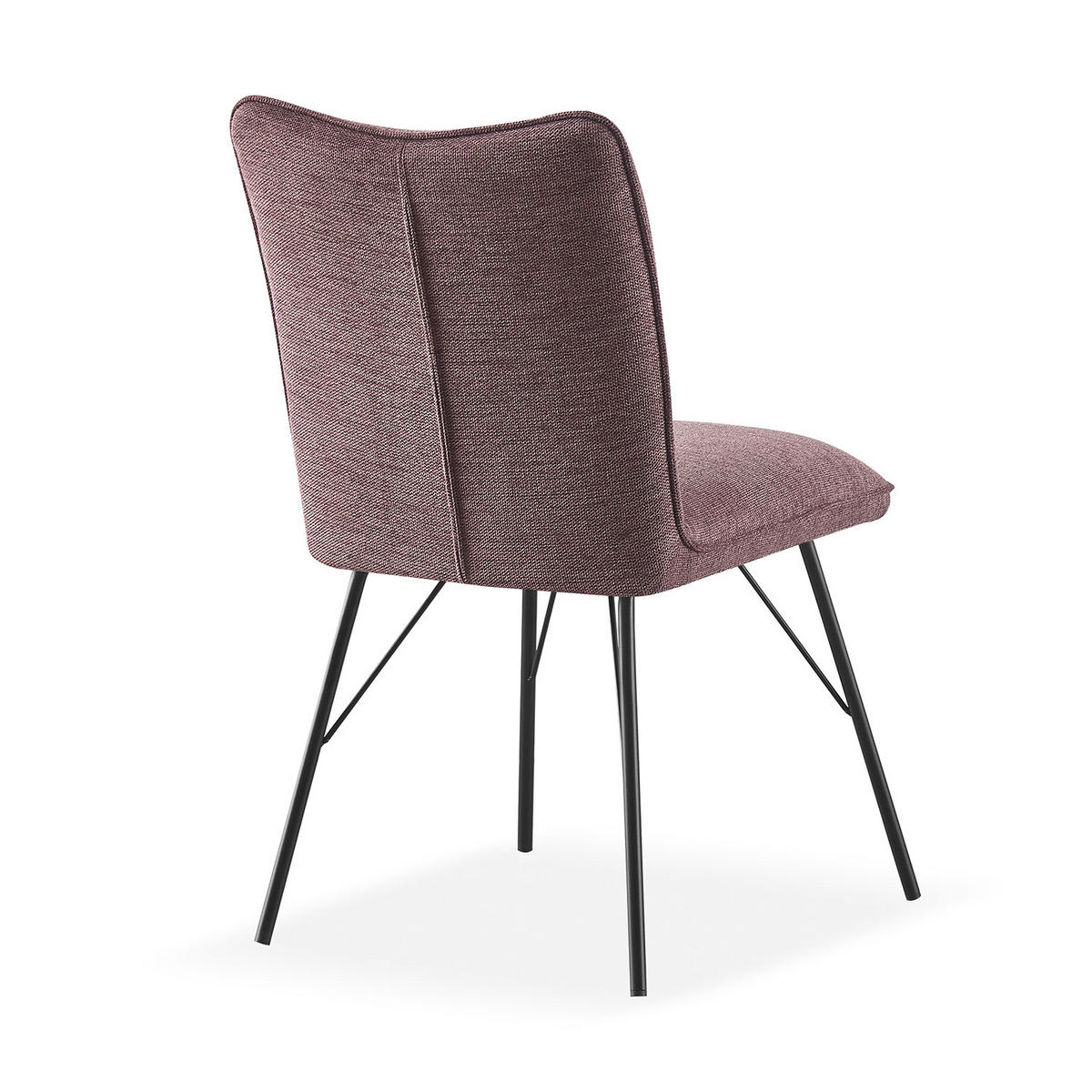 STUHL NELE Merlot 2 Stück - Rot, Textil/Metall (46/85/60cm) - B&D Home