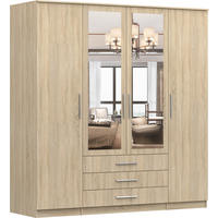 DREHTÜRENSCHRANK - RUTH 4D SONOMA - Sonoma Eiche, Holzwerkstoff/Metall (200/210/64cm) - Möblo