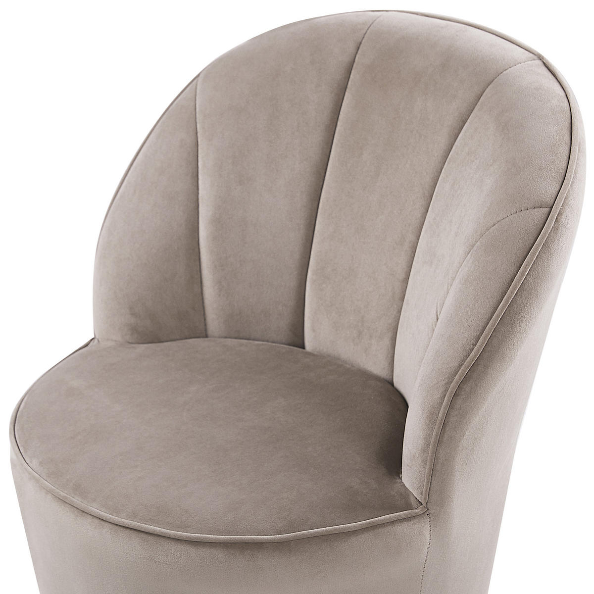 SESSEL Samtstoff Beige/Gold Alby - Beige, Textil/Metall (56/72/61cm) - Beliani