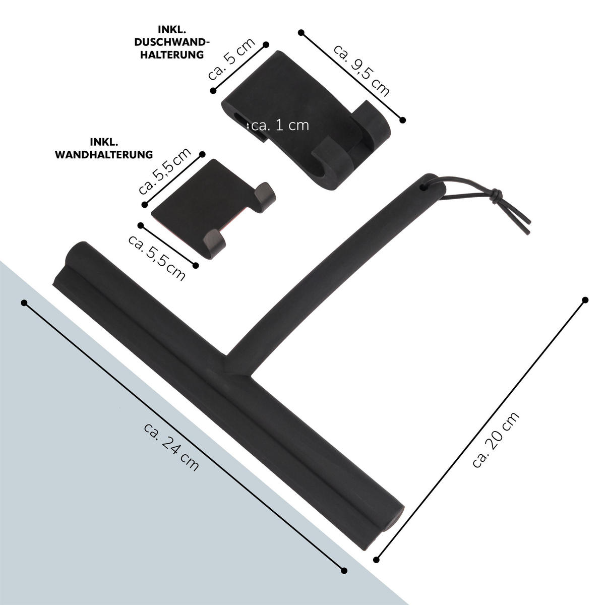 DUSCHABZIEHER, schwarz - Schwarz, Metall (24/20/2cm) - bremermann