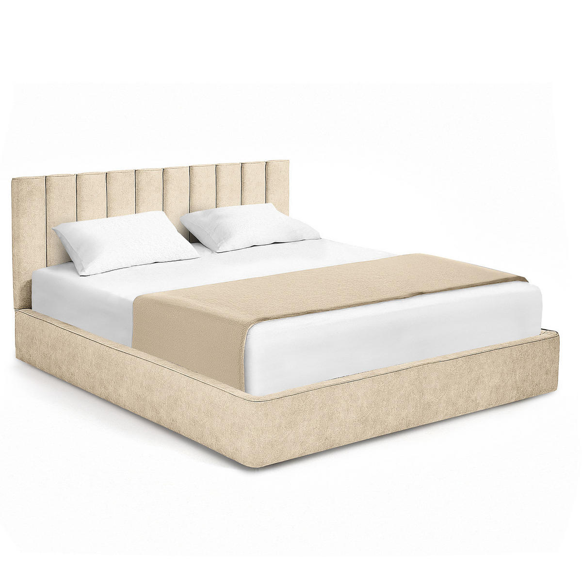 POLSTERBETT - Beige, Textil (160/200cm) - home24