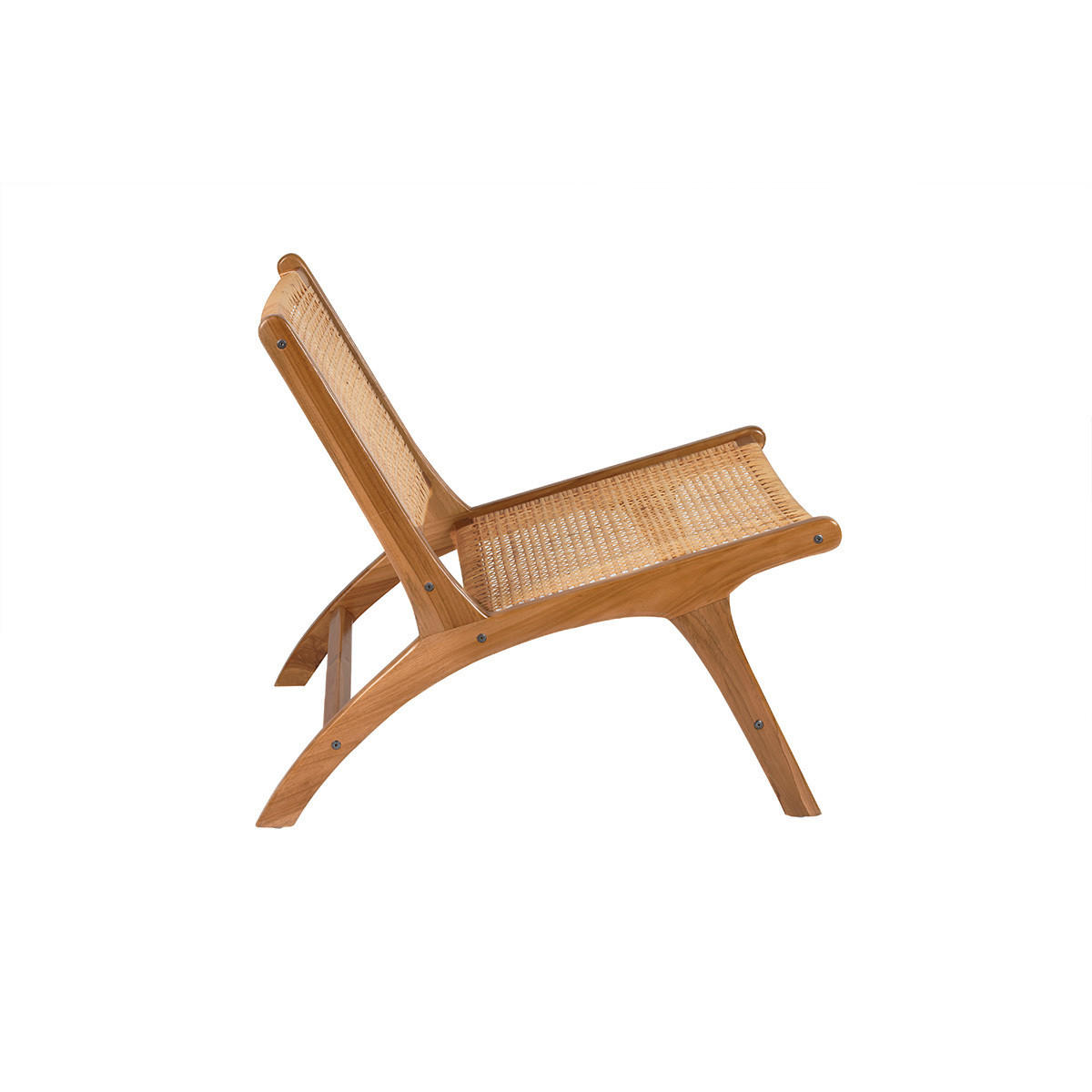 SESSEL Teakholz Naturfarben Rattan HAMMA - Braun, Holz (78/70/65cm) - Miliboo