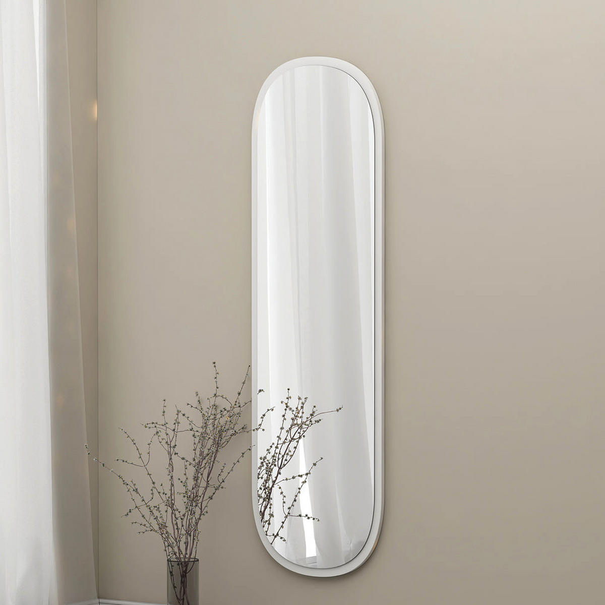 SPIEGEL Magnum 120x40cm Weiß - Weiß, Glas (120/40/3.5cm) - moebel17