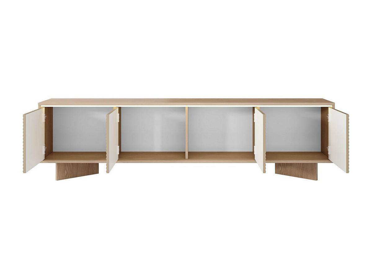 TV-BOARD - 204 cm x 54.4 cm - holz - beige, naturfarben hell Mayrona - Beige/Naturfarben, Holz (204/40/54.4cm) - Vente-Unique