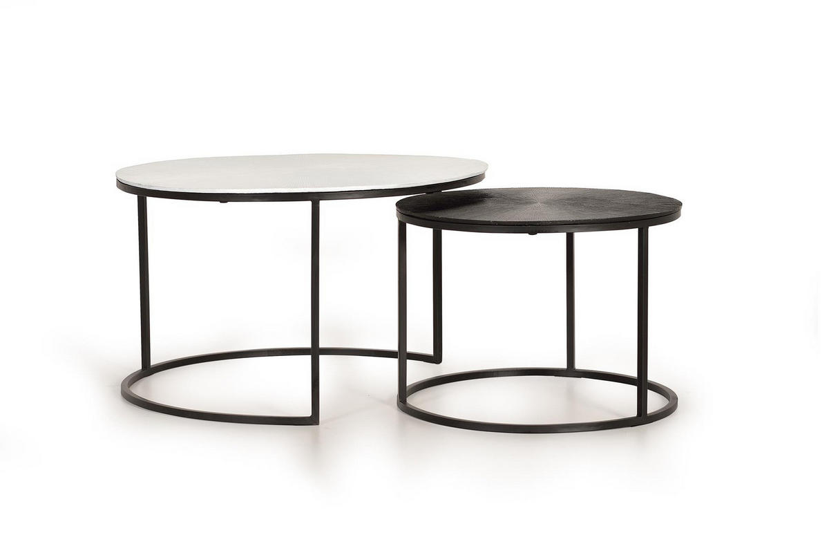 COUCHTISCH aus Metall - Weiß, Metall (76/76/45cm) - Giner y Colomer