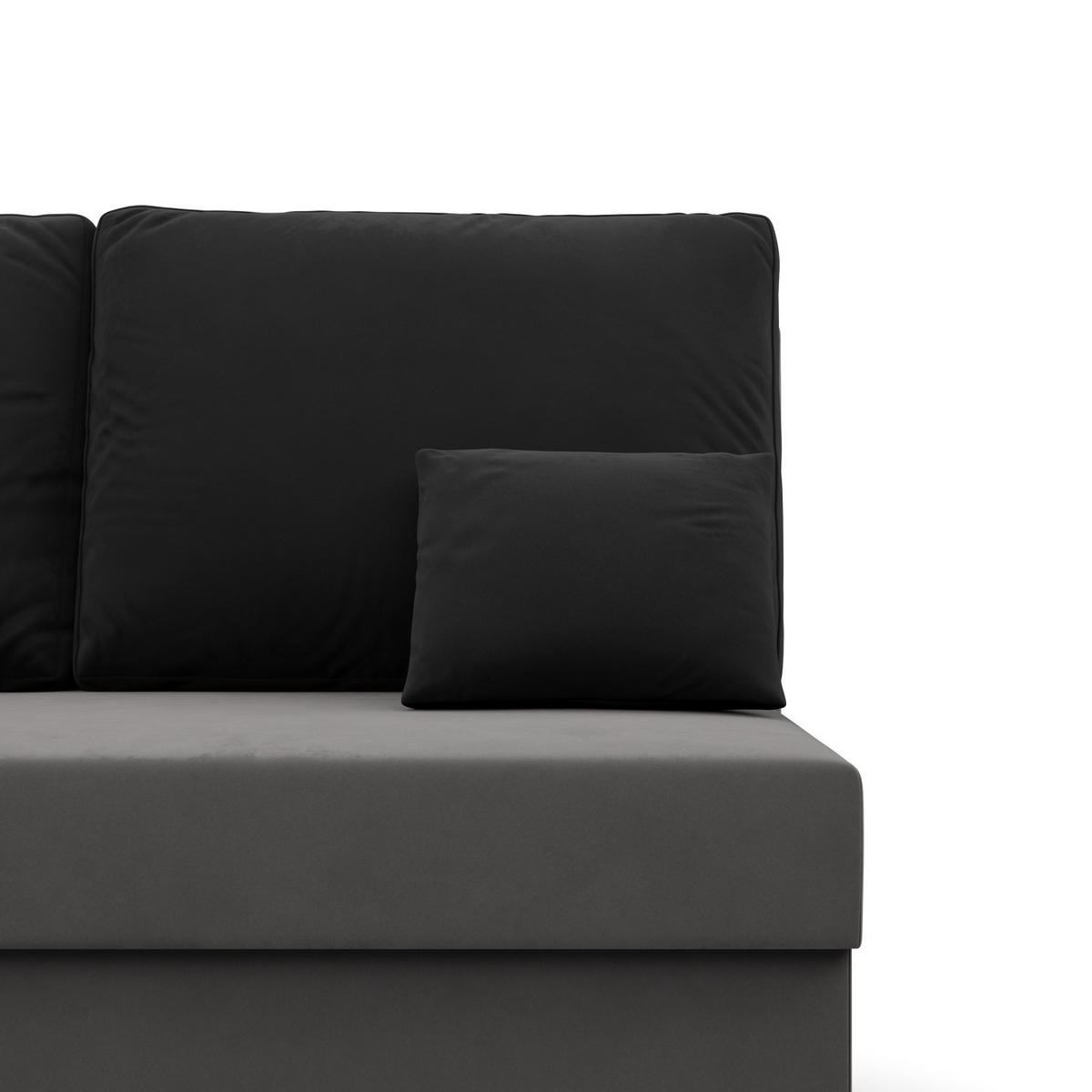 ECKSOFA MIT SCHLAFFUNKTION KEMI BONELL Grau/Schwarz - Schwarz/Grau, Textil (138/201cm) - Mebligo