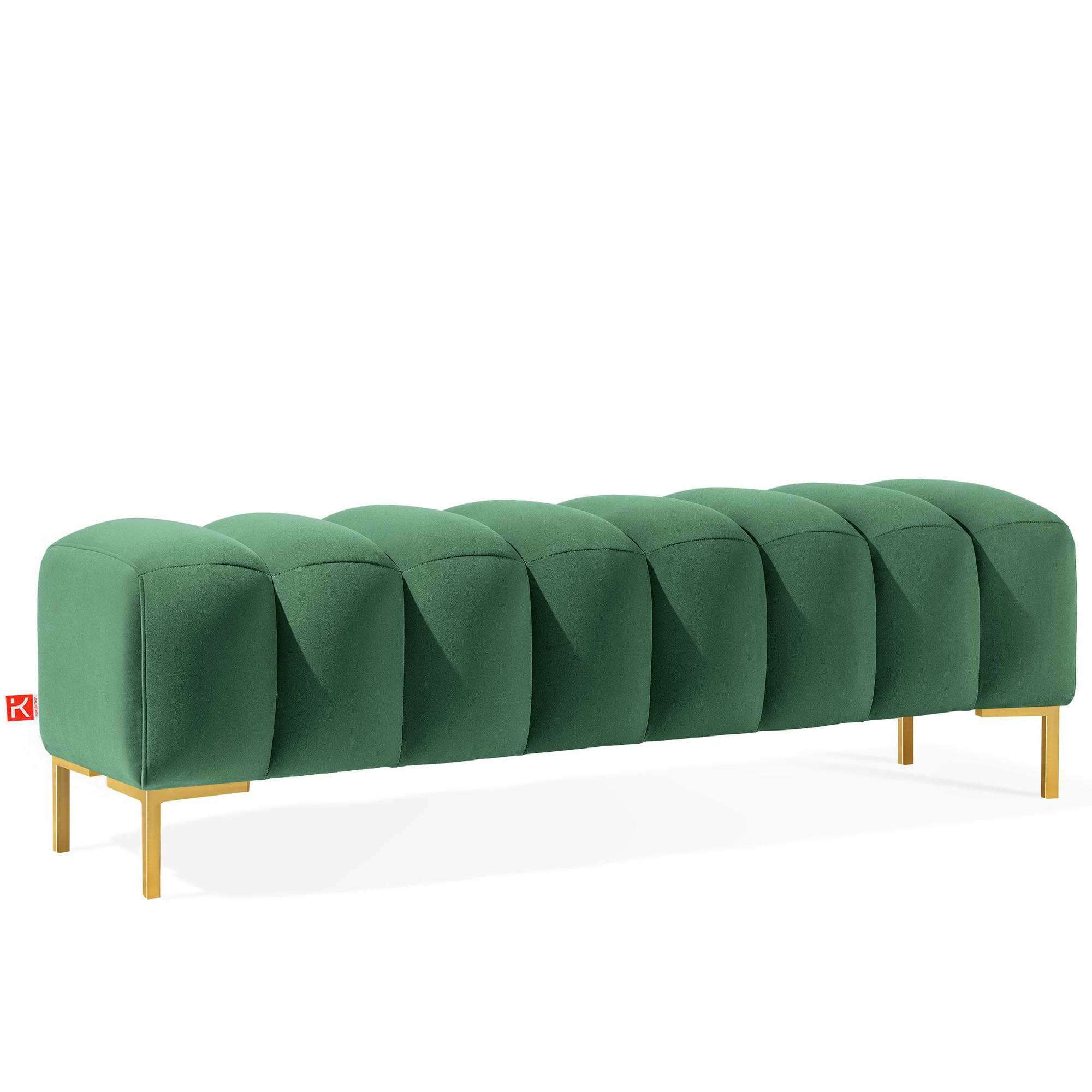 POLSTERBANK PECCO - Dunkelgrün, Holz (50/50/160cm) - KONSIMO®