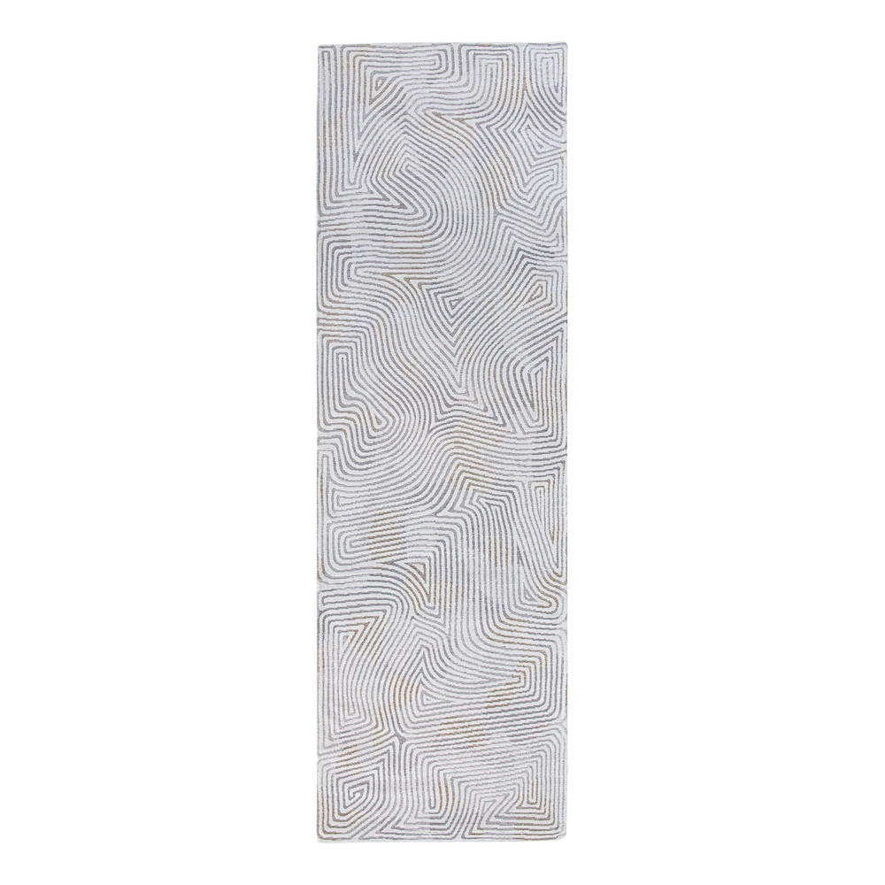 TEPPICH Oyster White Meditation 80/250 cm - Grau, Textil (80/250cm) - Louis De Poortere