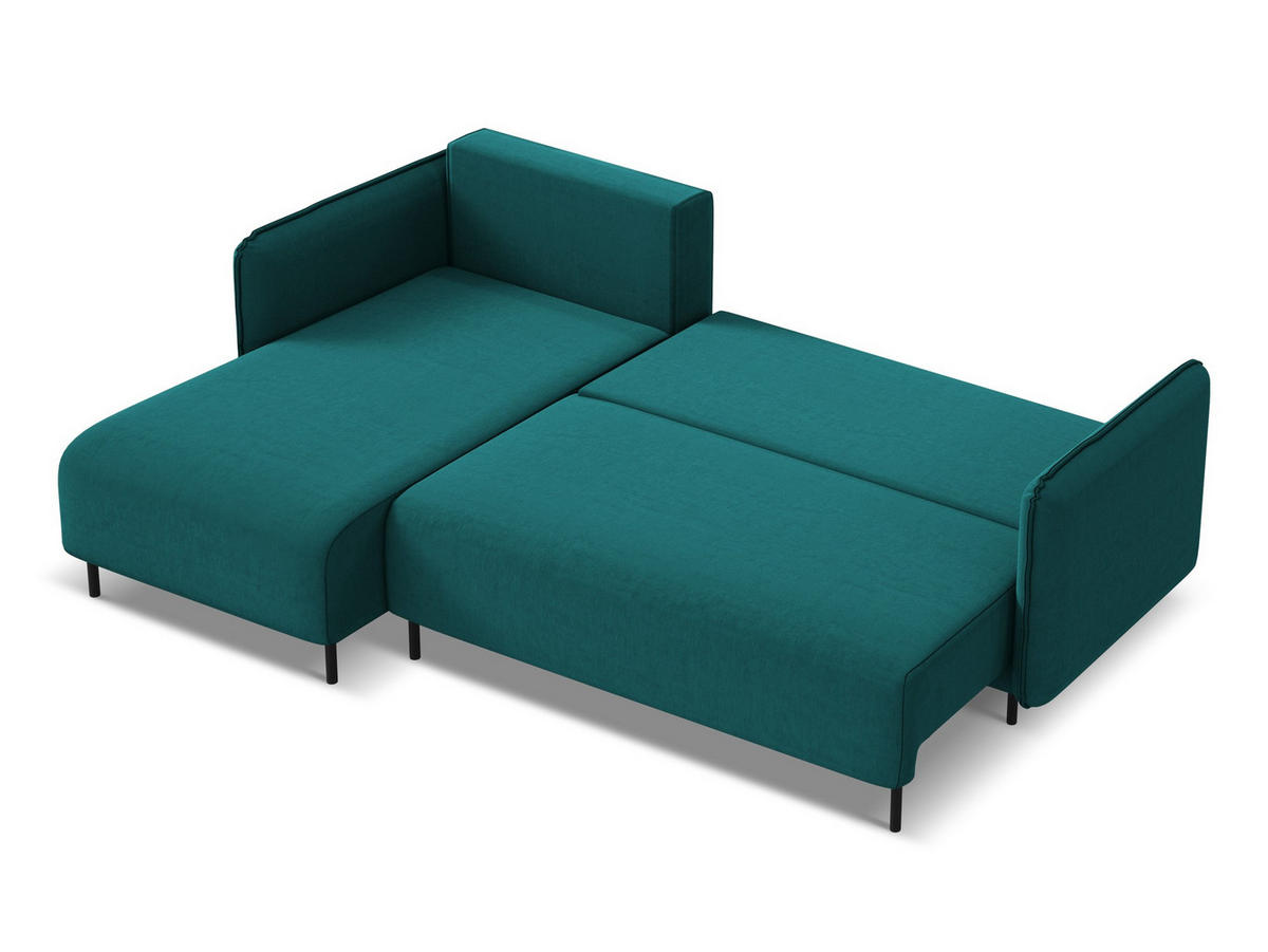 ECKSOFA mit Schlaffunktion Strukturstoff Stoff Beige - Beige/Schwarz, Kunststoff/Textil (185/290cm) - Makamii