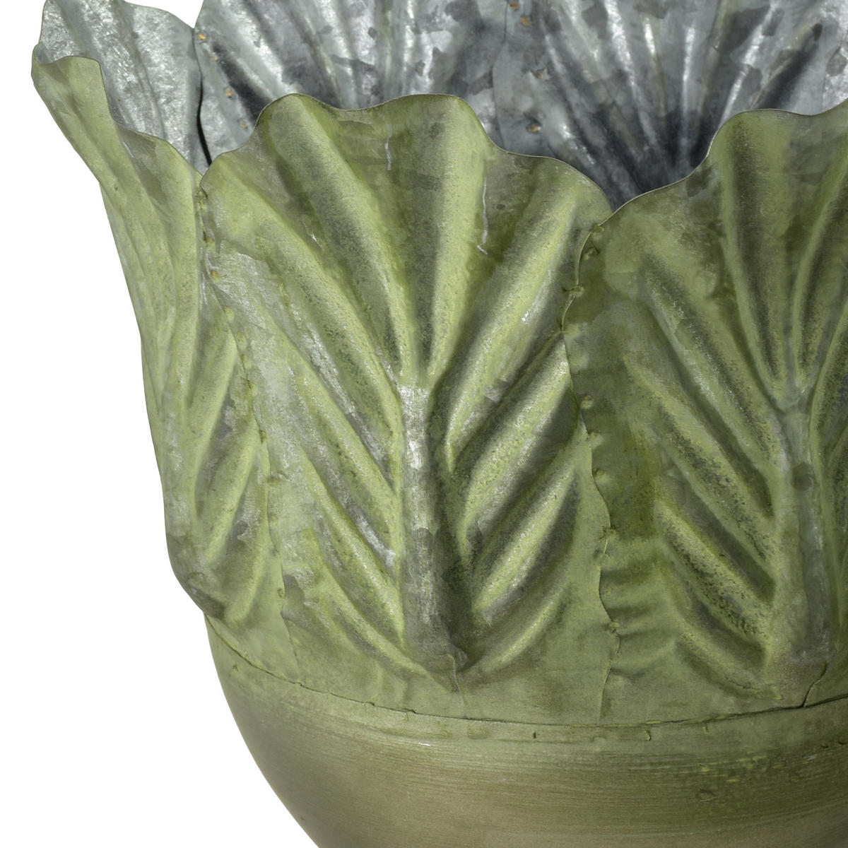 BLUMENTOPF Marina 2er Set Grün 27/27/34 cm Metall - Grün, Metall (27/34/27cm) - Mondex