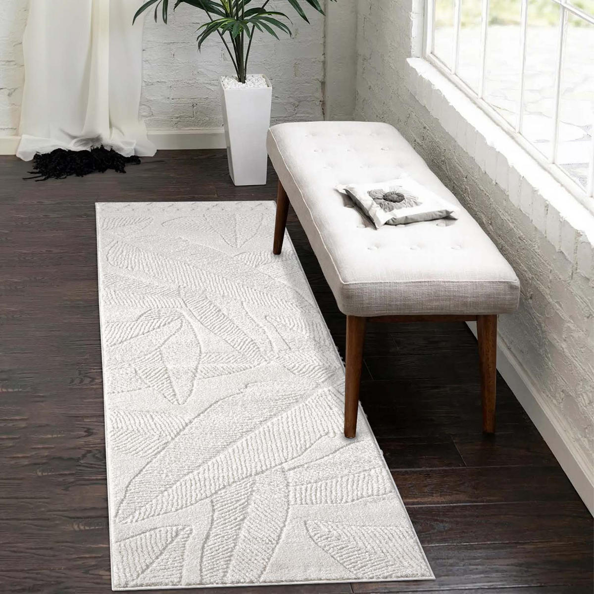 KURZFLOR-TEPPICH Lounge 0629 Creme 80x300 cm - Creme, Textil (80/300cm) - carpet city