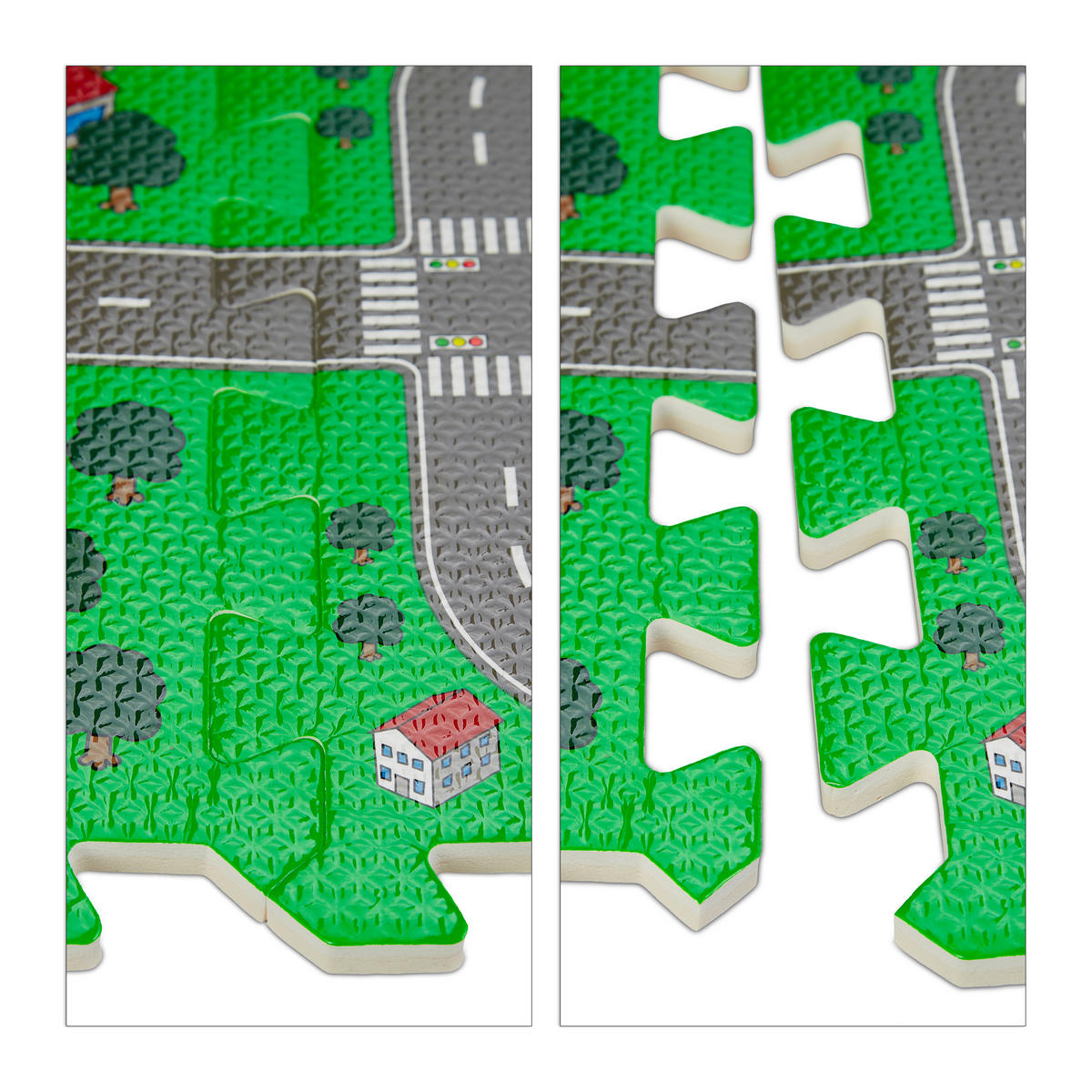 PUZZLEMATTE Straße - Grün, Kunststoff (31/31cm) - Relaxdays