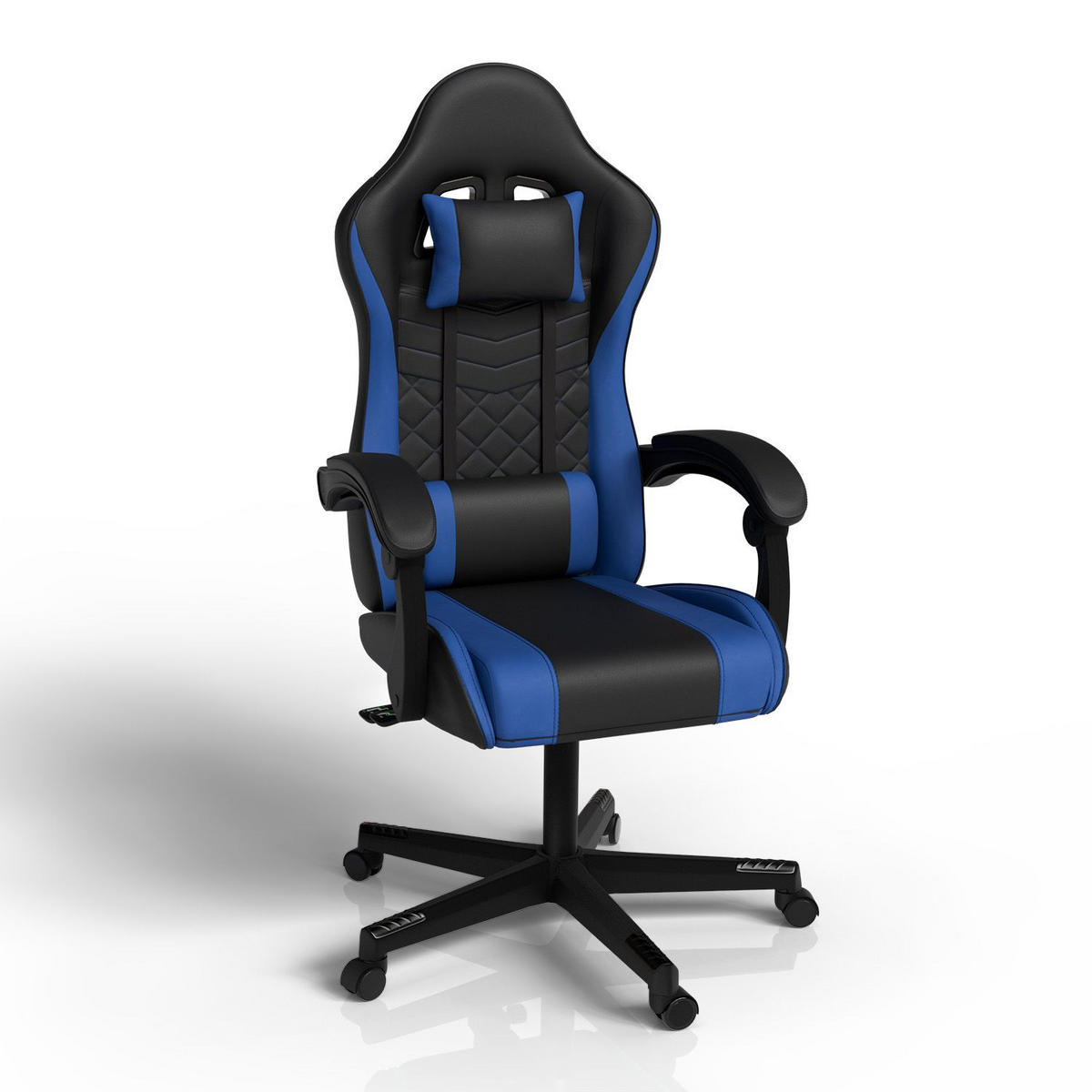 GAMINGSTUHL HyperSeat schwarz/blau - Blau, Kunststoff (63/131/121cm) - Juskys