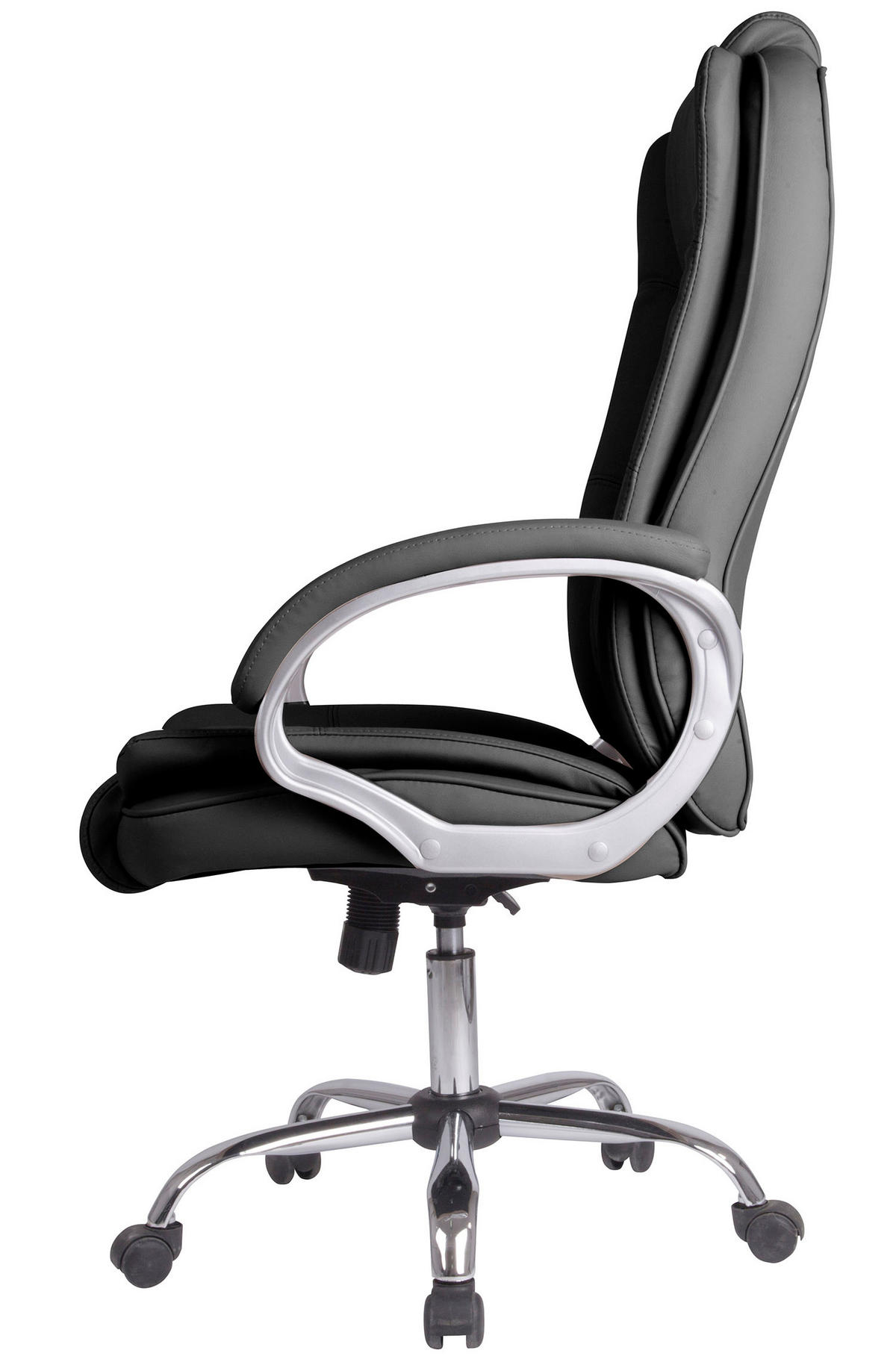 DREHSTUHL Karen Schwarz - Schwarz, Fell (68/110/72cm) - VS Venta-stock