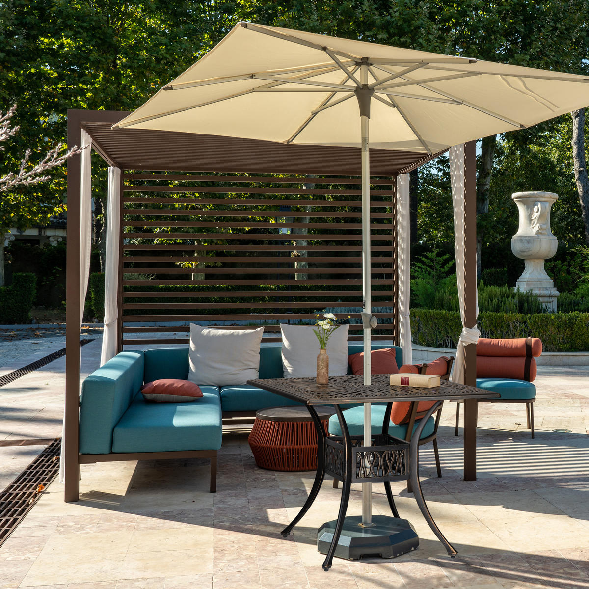 GARTENTISCH - Multicolor, Metall (90/90/75cm) - Relaxdays
