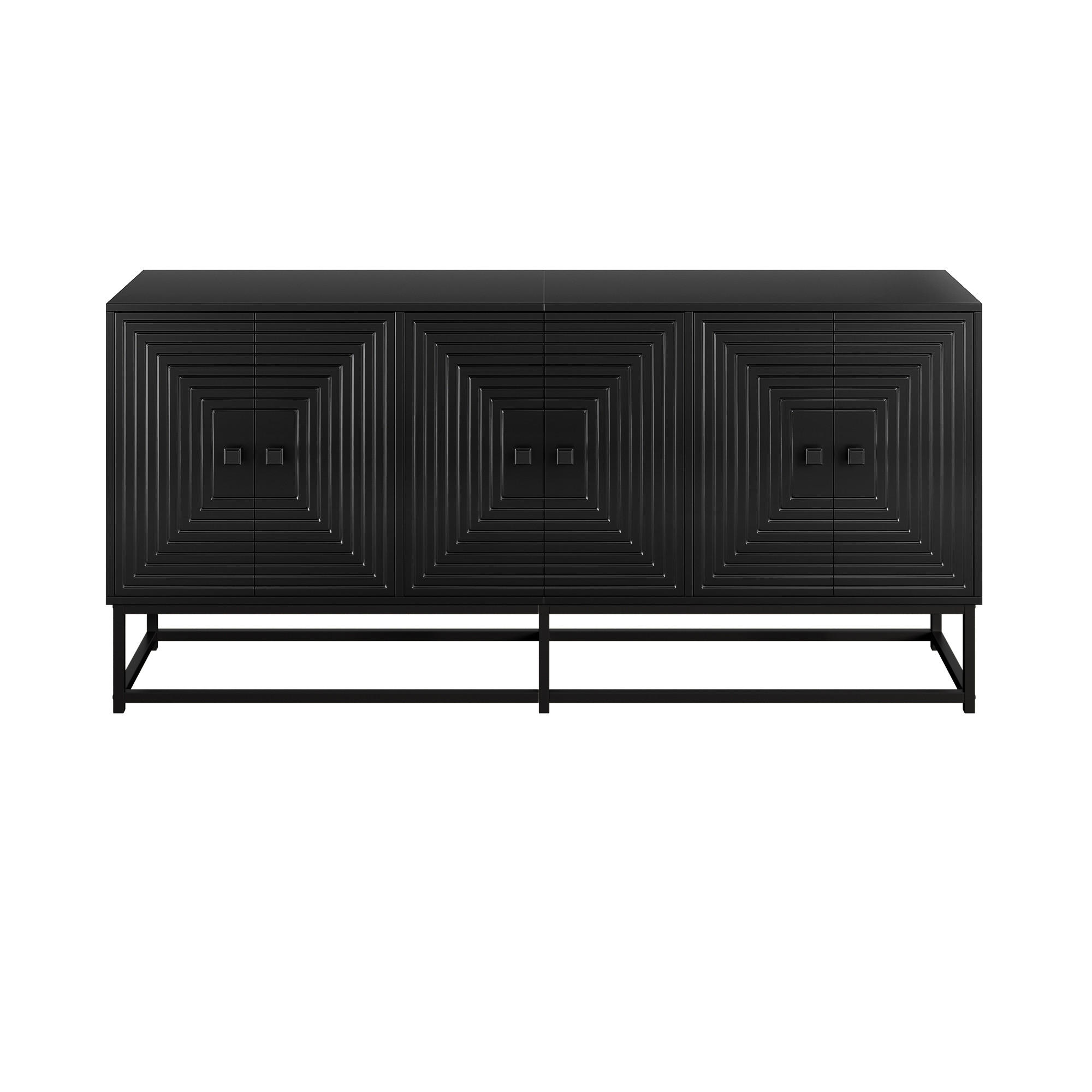 SIDEBOARD Black 160/38/75,5 cm - Schwarz, Holzwerkstoff (160/75.5/38cm) - PANGIVO