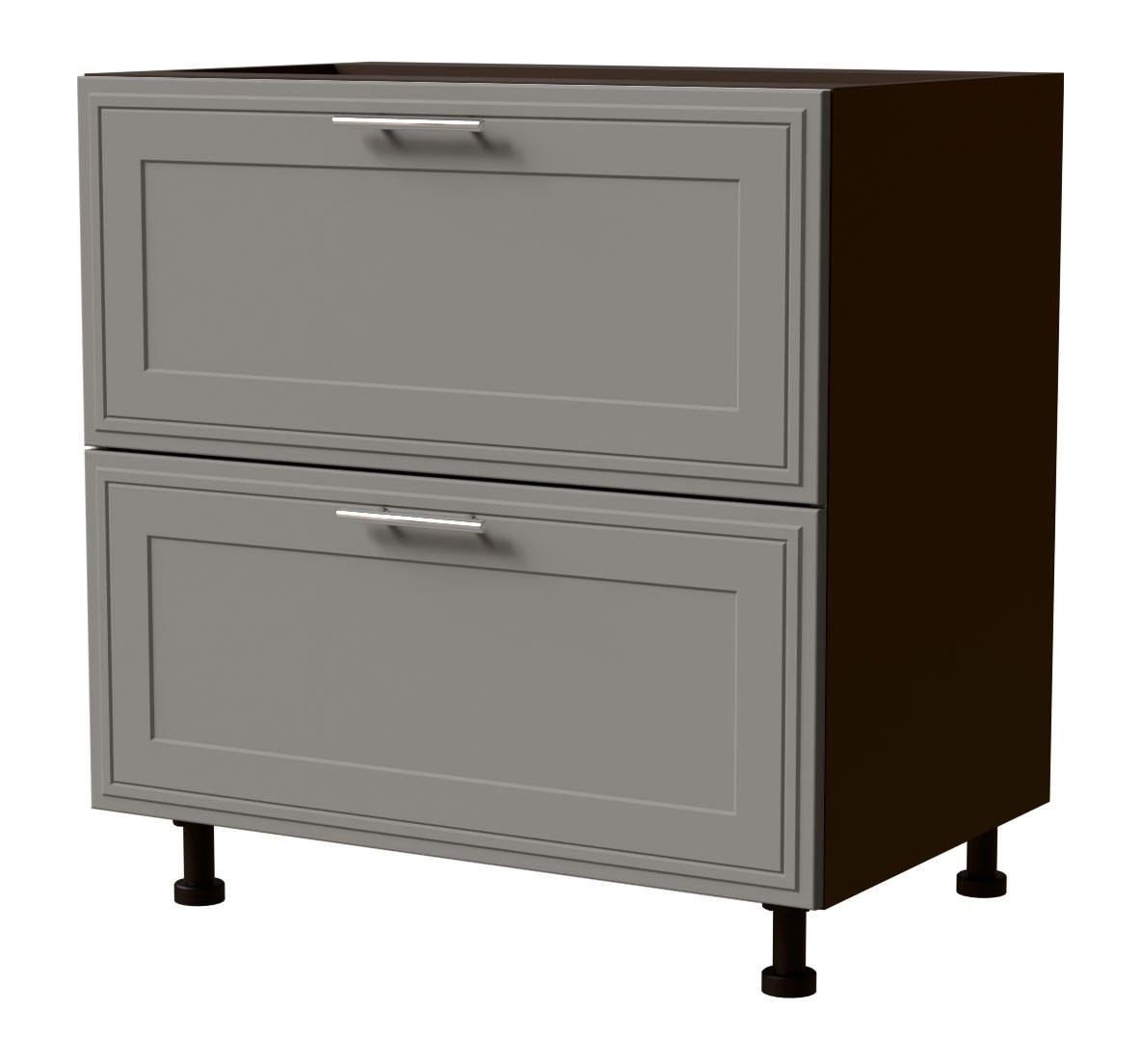 SCHUBLADENUNTERSCHRANK Salo D2/80 Lava / Dust Grey Matt 80 / 50 / 82cm - REJS Vollauszug - Dunkelgrau/Grau, Holz/Holzwerkstoff (80/82/50cm) - Feldmann-Wohnen