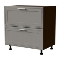 SCHUBLADENUNTERSCHRANK Salo D2/80 Lava / Dust Grey Matt 80 / 50 / 82cm - Blum Teilauszug - Dunkelgrau/Grau, Holz/Holzwerkstoff (80/82/50cm) - Feldmann-Wohnen