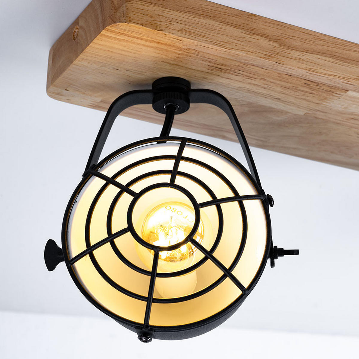 LED DECKENLEUCHTE Metall Holz Braun - Braun, Holz (59/11/20.5cm)