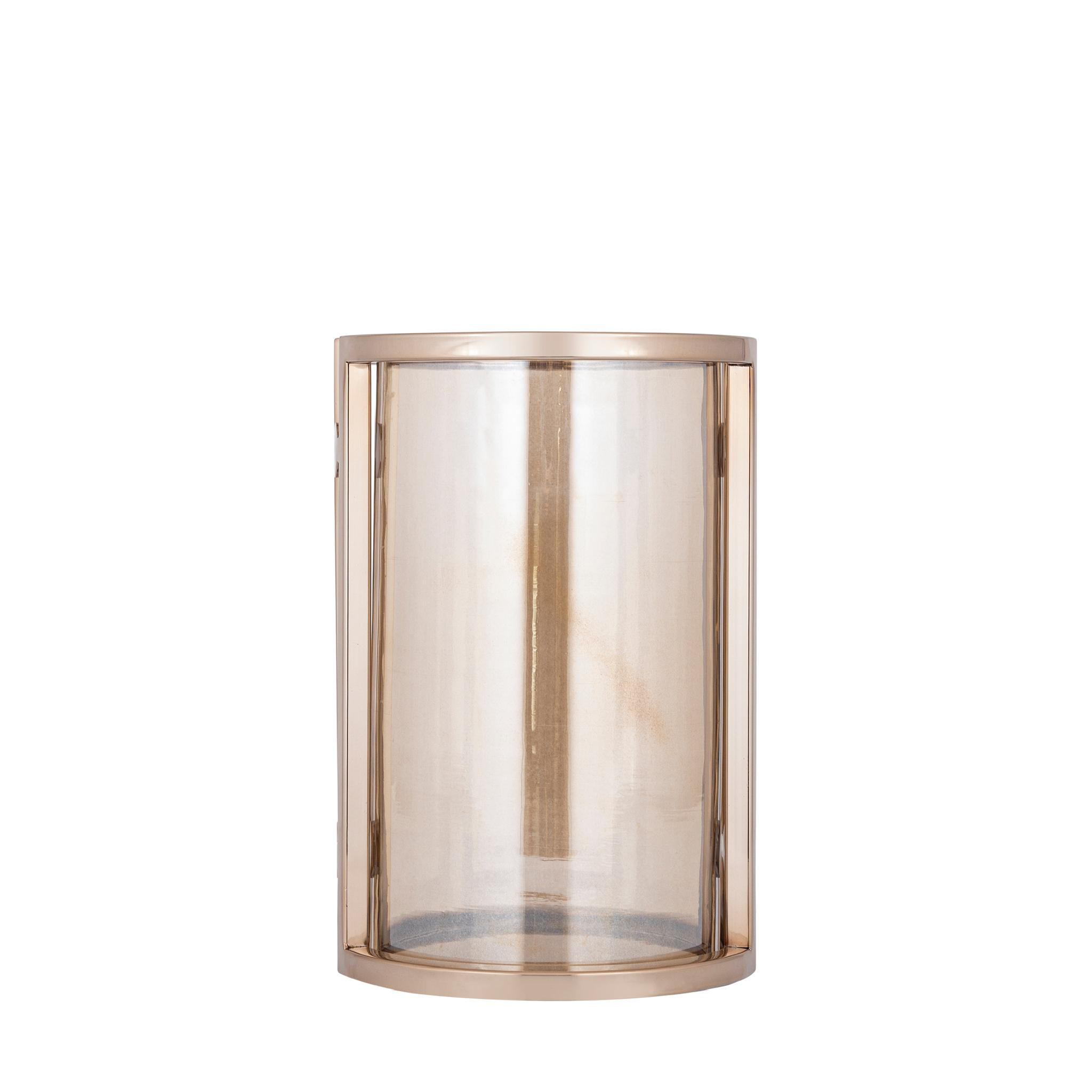 WINDLICHT Jarie Braun 18/18/28cm - Braun, Glas (18/28/18cm) - PTMD Collection