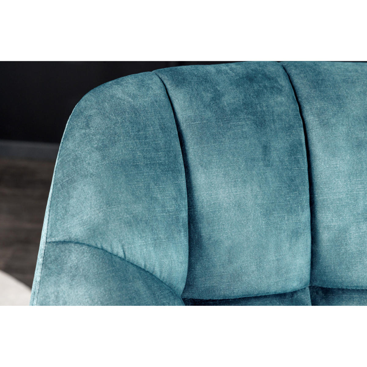STUHLL PAPILLON Samt Petrol, Schwarze - Blau/Petrol, Textil (65/83/66cm) - riess-ambiente