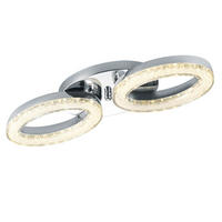 LED DECKENLEUCHTE ELEKTRA Silber Metall - Silberfarben, Metall (43/14/5.5cm)