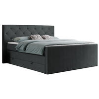 BOXSPRINGBETT KING VELEN 200/200 Dunkelgrau Struktur - H3 - Dunkelgrau, Holz/Textil (200/200cm) - MKS