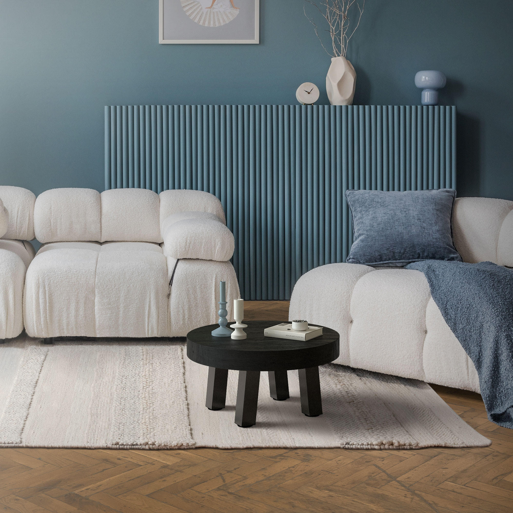 TISCHBEINE 4er Set I-96GRAD-Design H:30 cm Dunkelgrau 8x8 cm - Dunkelgrau, Metall (8/30/8cm) - ML-DESIGN