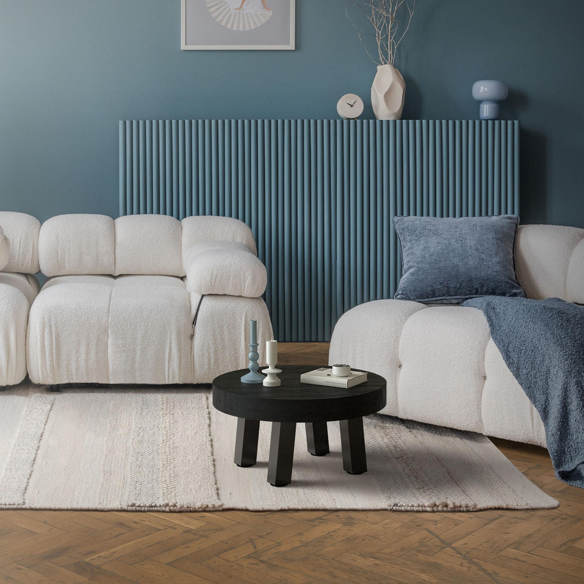 TISCHBEINE 4er Set I-96GRAD-Design H:30 cm Dunkelgrau 8x8 cm - Dunkelgrau, Metall (8/30/8cm) - ML-DESIGN