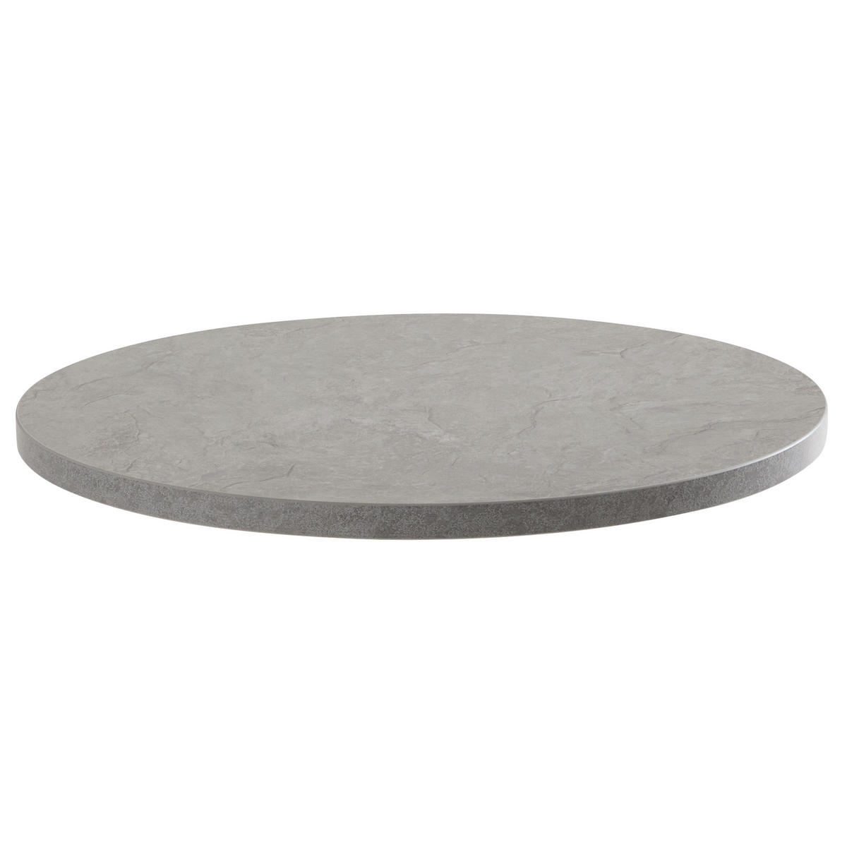 TISCHPLATTE runder 60 cm, Grau - Hellgrau/Grau, Kunststoff (60/2.5/60cm) - Oviala