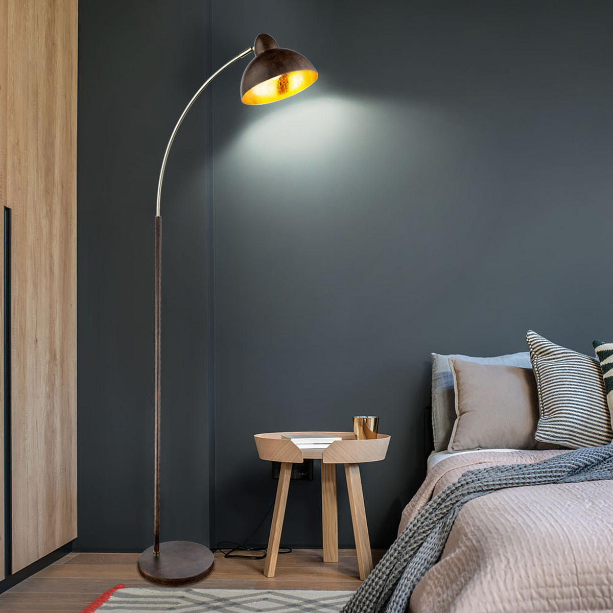 LED STEHLEUCHTE ANITA Rost Braun - Braun, Metall (51/25/155cm) - Globo Lighting