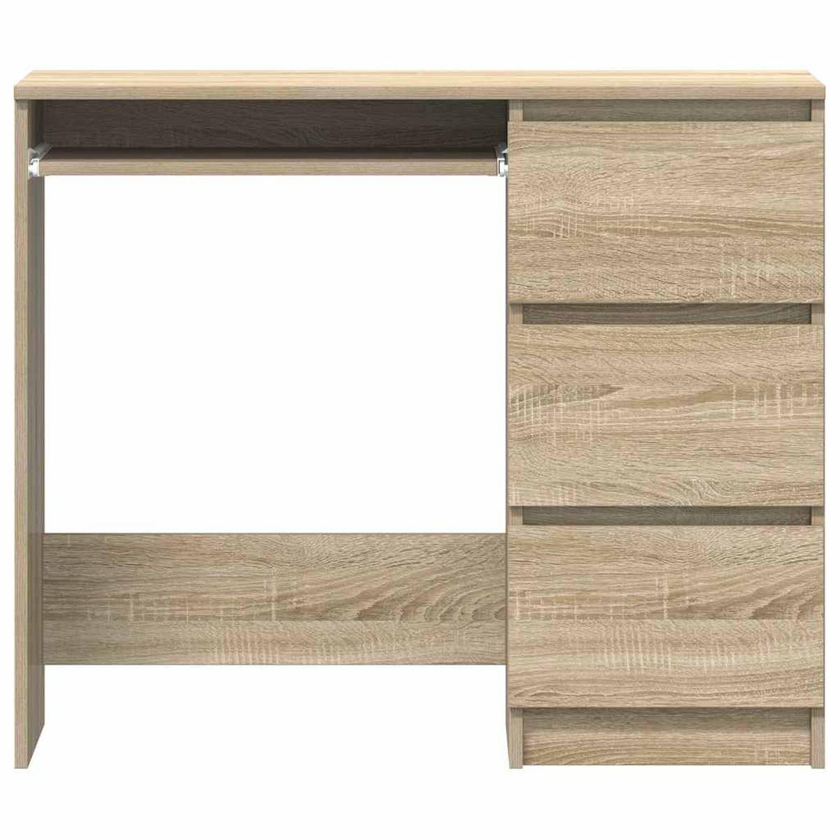 SCHREIBTISCH mit 3 Schubladen, 1 Tastaturauszug 90/45/76 cm aus Holzwerkstoff Sonoma-Eiche Dekor - Braun/Sonoma Eiche, Holz (45/90/76cm) - vidaXL