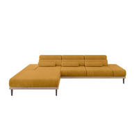 ELEKTRISCHES ECKSOFA Links MONA 316x205x85 Senfgelb Cord - Dunkelgelb, Holzwerkstoff/Textil (316/205cm) - ALTDECOR
