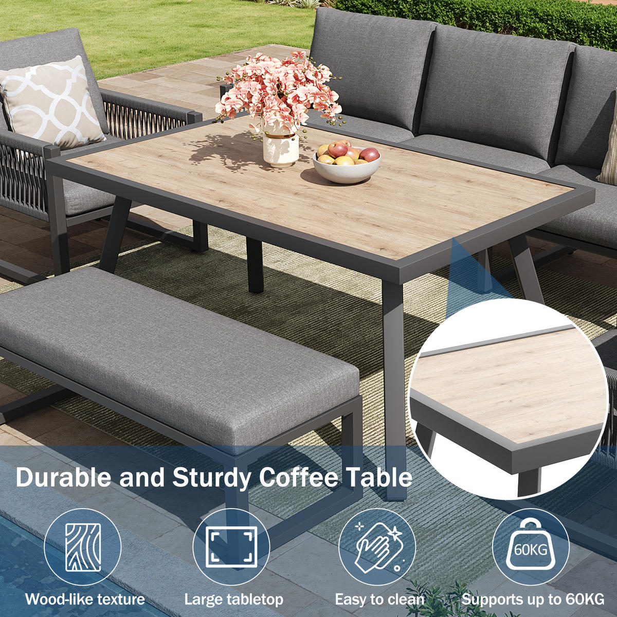 GARTENMÖBELSET Lounge Neutral 5-tlg. - Grau, Metall - ComfortXL