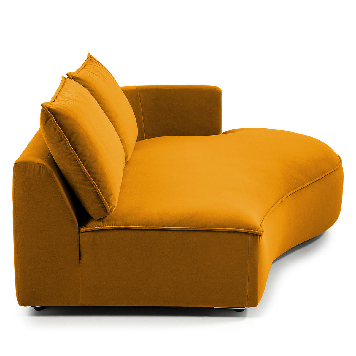 OTTOMANE - modular - Schwarz/Orange, Kunststoff/Textil (196/82/146cm) - home24