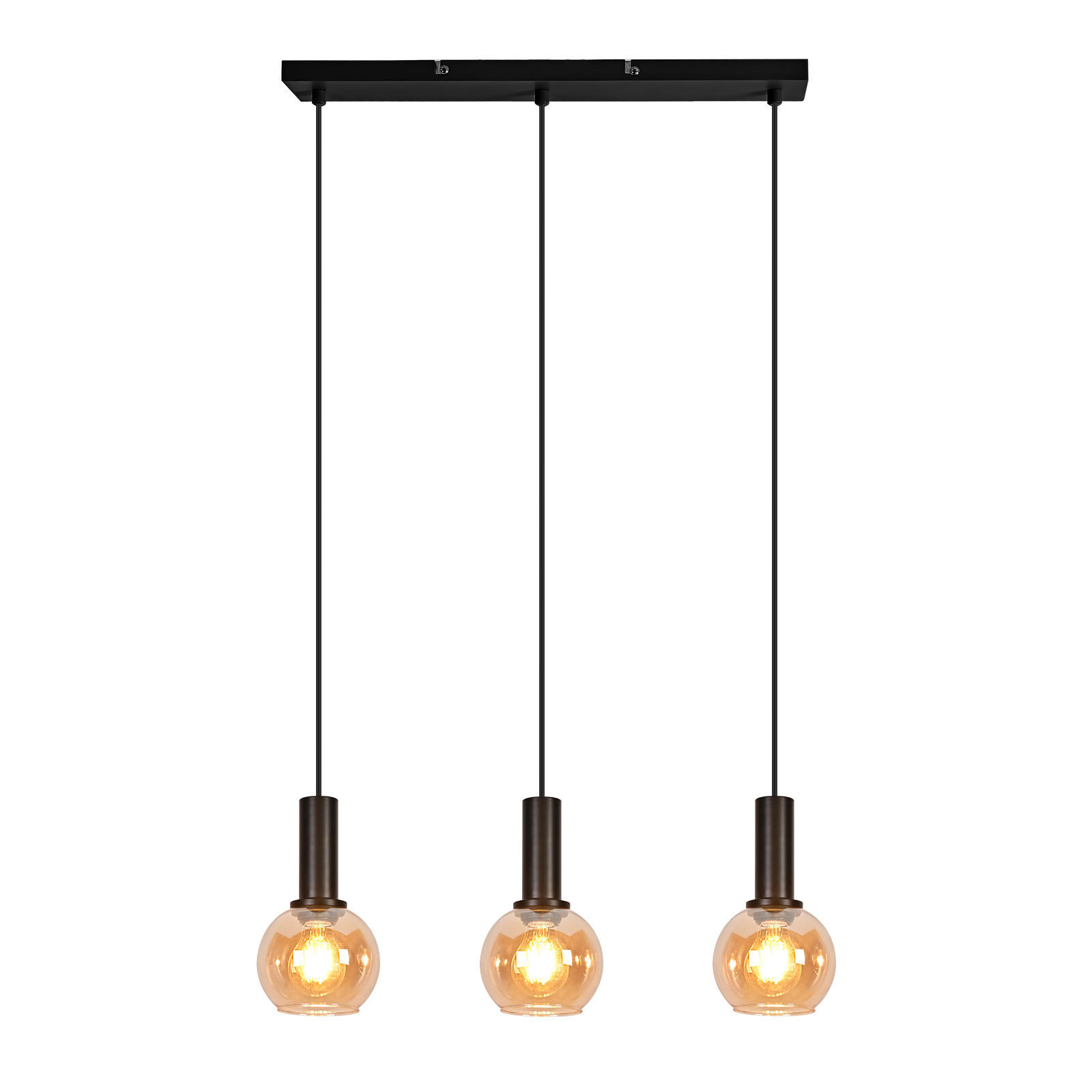 PENDELLEUCHTE Glorix 40/13/145 cm - Schwarz, Glas/Metall (40/13/145cm) - ZMH
