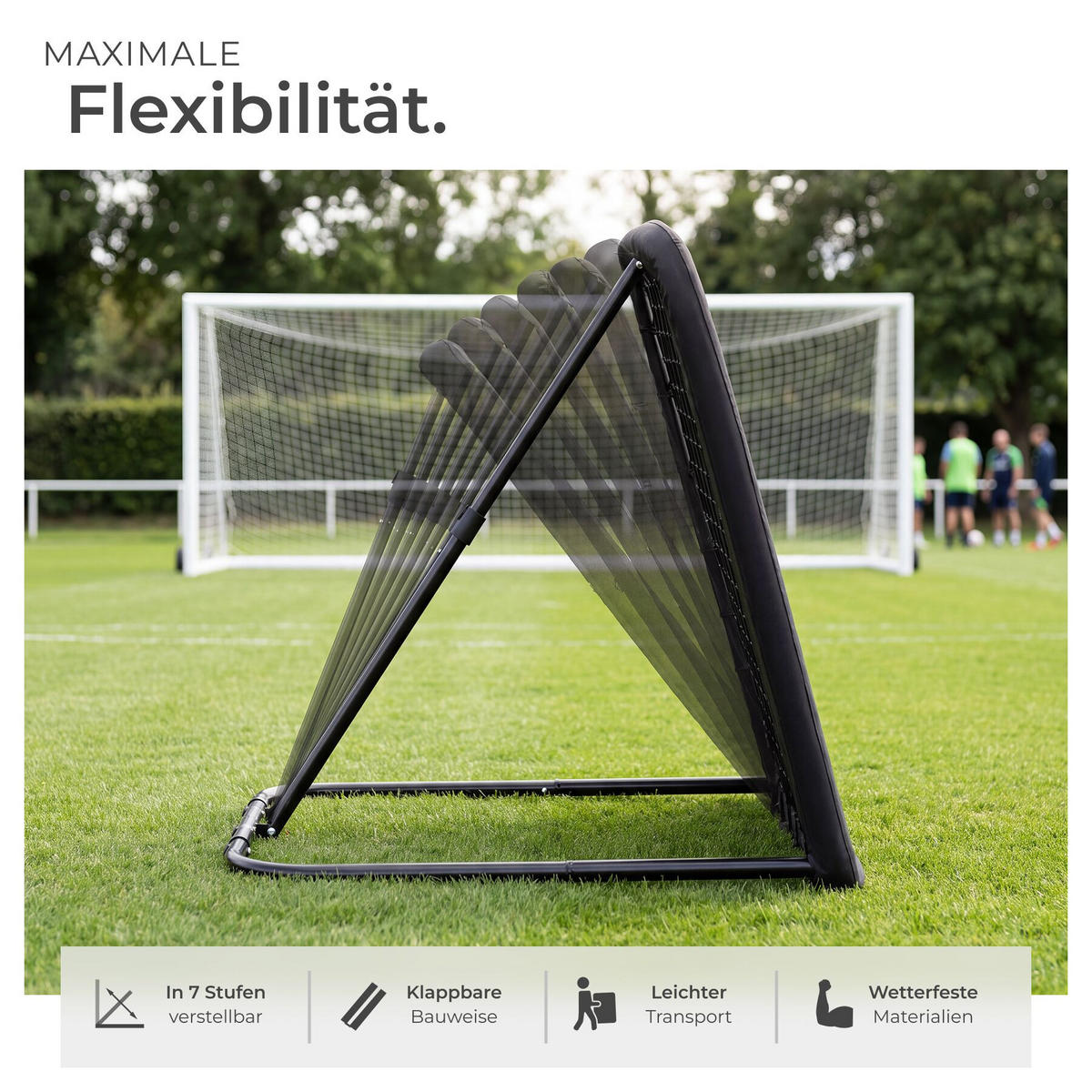 REBOUNDER FÜR FUSSBALL Alphonso, 100 x 100 cm, schwarz - Schwarz, Kunststoff (100/95cm) - tectake