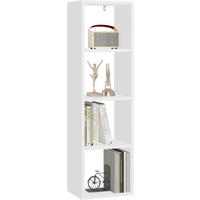 BÜCHERREGAL mit 4 Ebenen, 30x106,5x23,5 cm, Weiß - Weiß, Holzwerkstoff (30/106.5/23.5cm) - Woltu