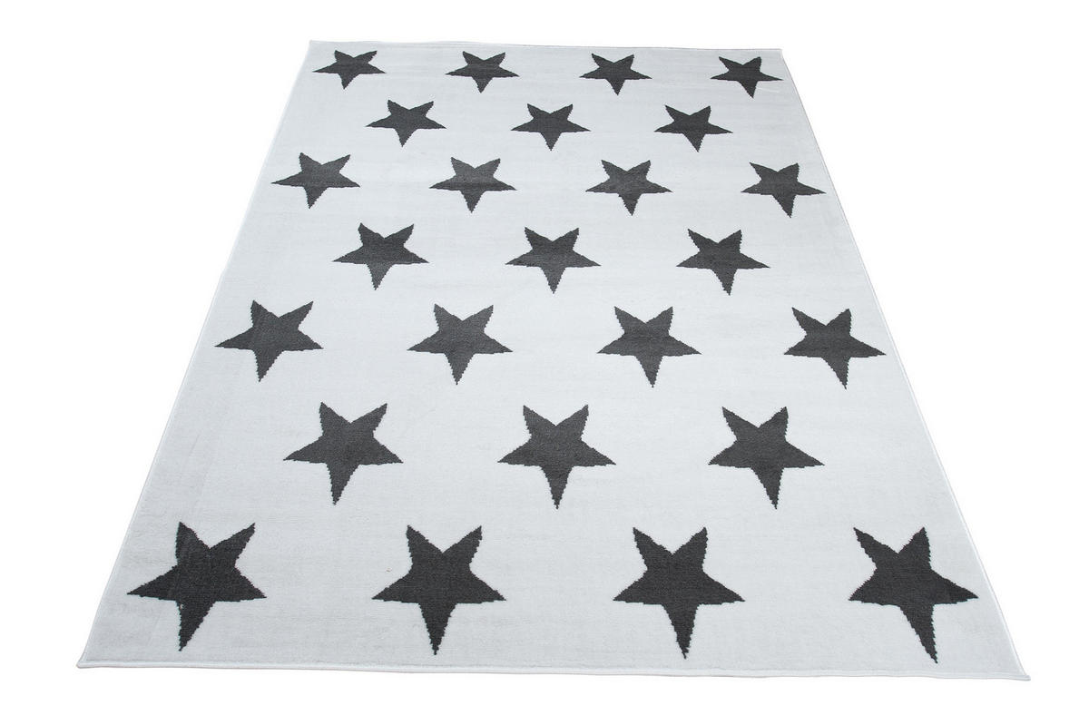 TEPPICH LUXURY Weiß Geometrisch Sterne 200/300 cm - Weiß, Textil (200/300cm) - Tapiso