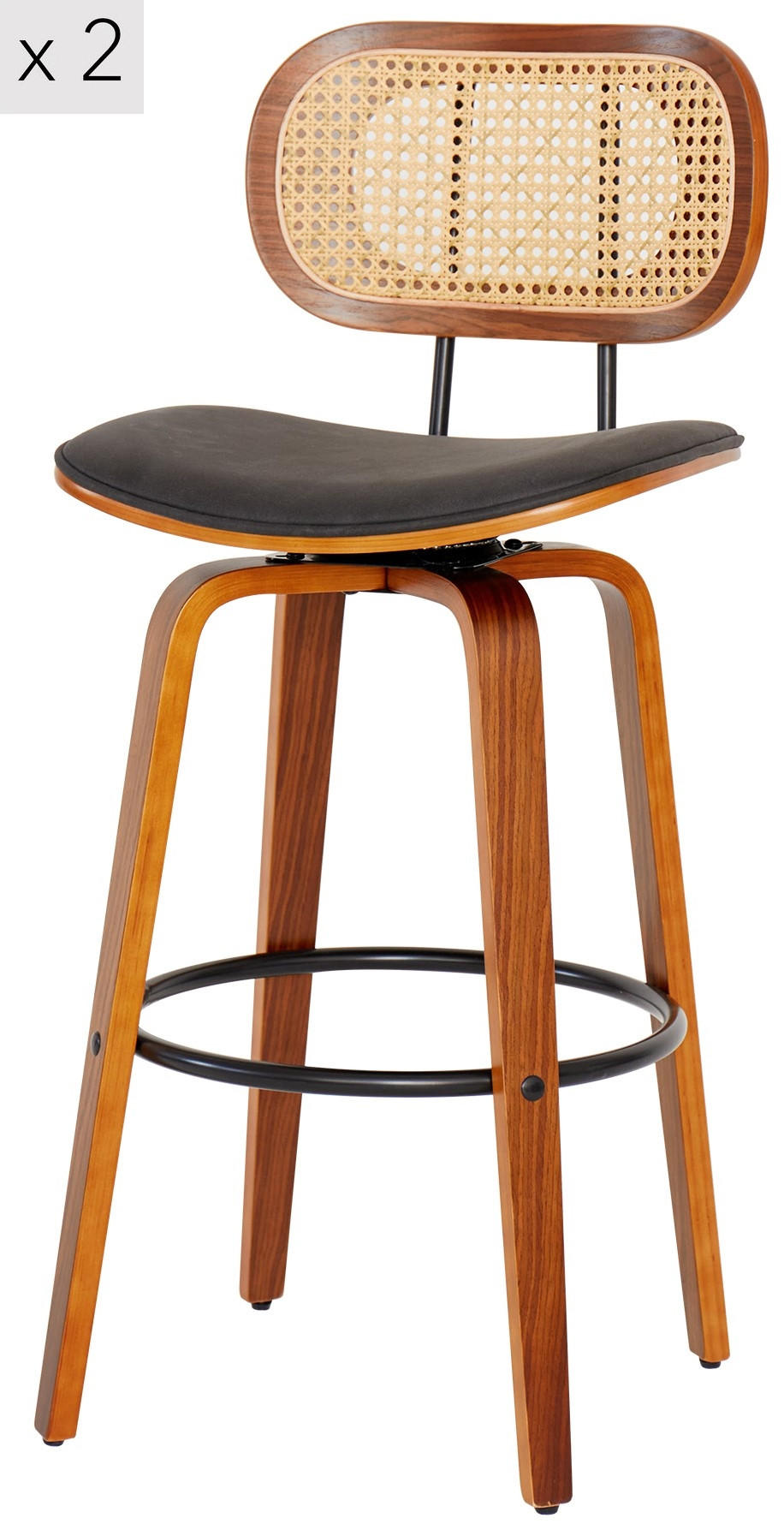 Nordlys Barhocker Schwarz 46x105x48.5 cm