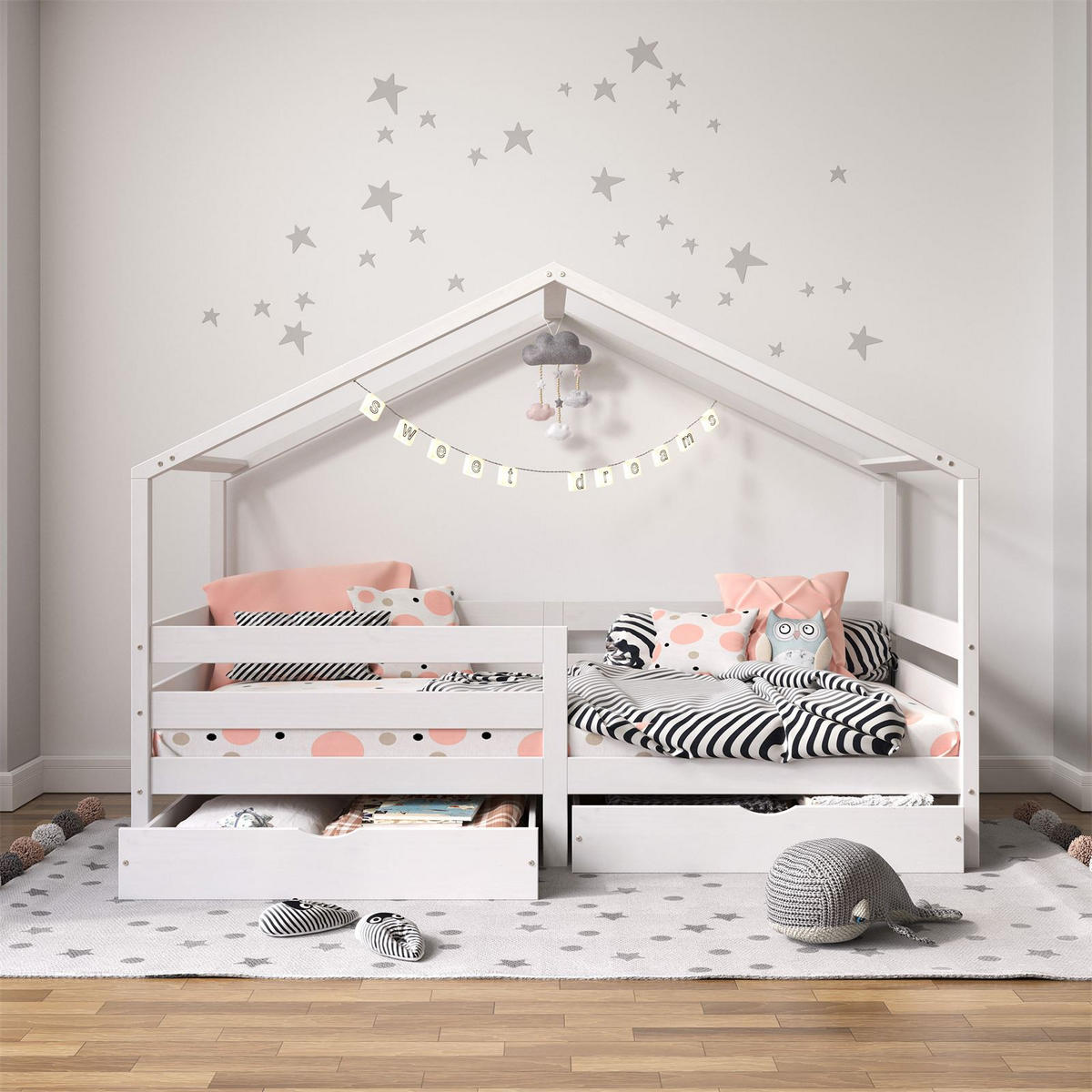 HAUSBETT ENA 90X200 CM - Weiß, Holz (96/148/206cm) - IDIMEX