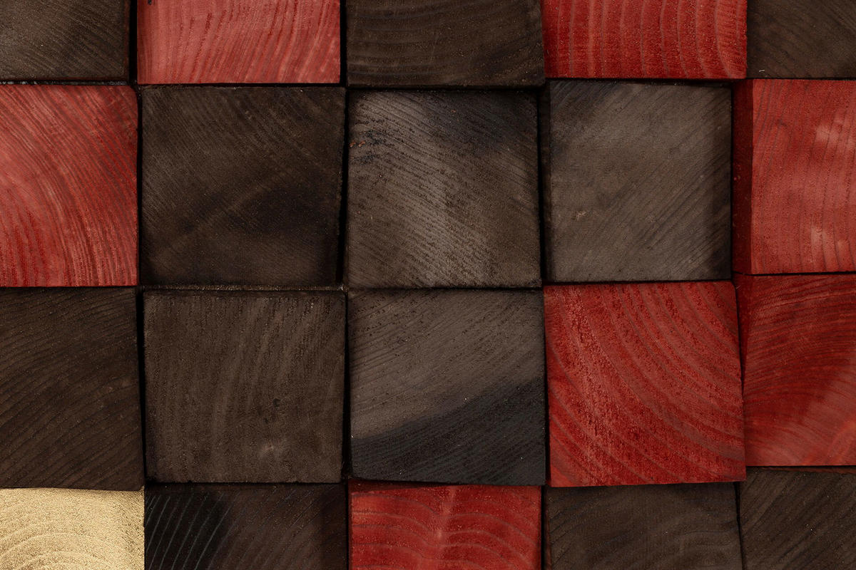 HOLZBILD 75/75 cm - Rot, Holz (75/75cm) - KUNSTLOFT