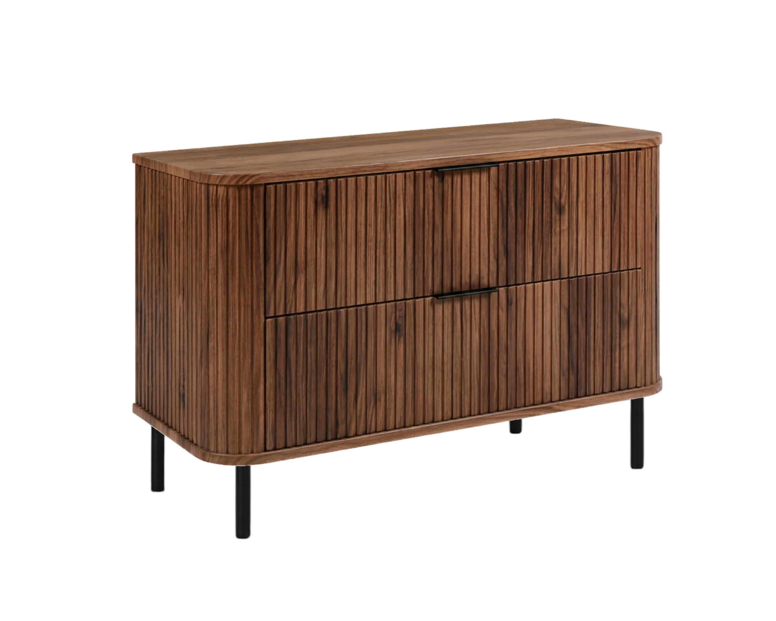 BADEZIMMERSCHRANK : Farbe Eiche-Nussbaum, Griff schwarz, Füße schwarz, 100 x 41,5 x 66,7 cm - Schwarz/Braun, Holzwerkstoff (100/66.7/41.5cm) - 3XE LIVING