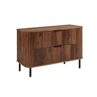 BADEZIMMERSCHRANK : Farbe Eiche-Nussbaum, Griff schwarz, Füße schwarz, 100 x 41,5 x 66,7 cm - Schwarz/Braun, Holzwerkstoff (100/66.7/41.5cm) - 3XE LIVING