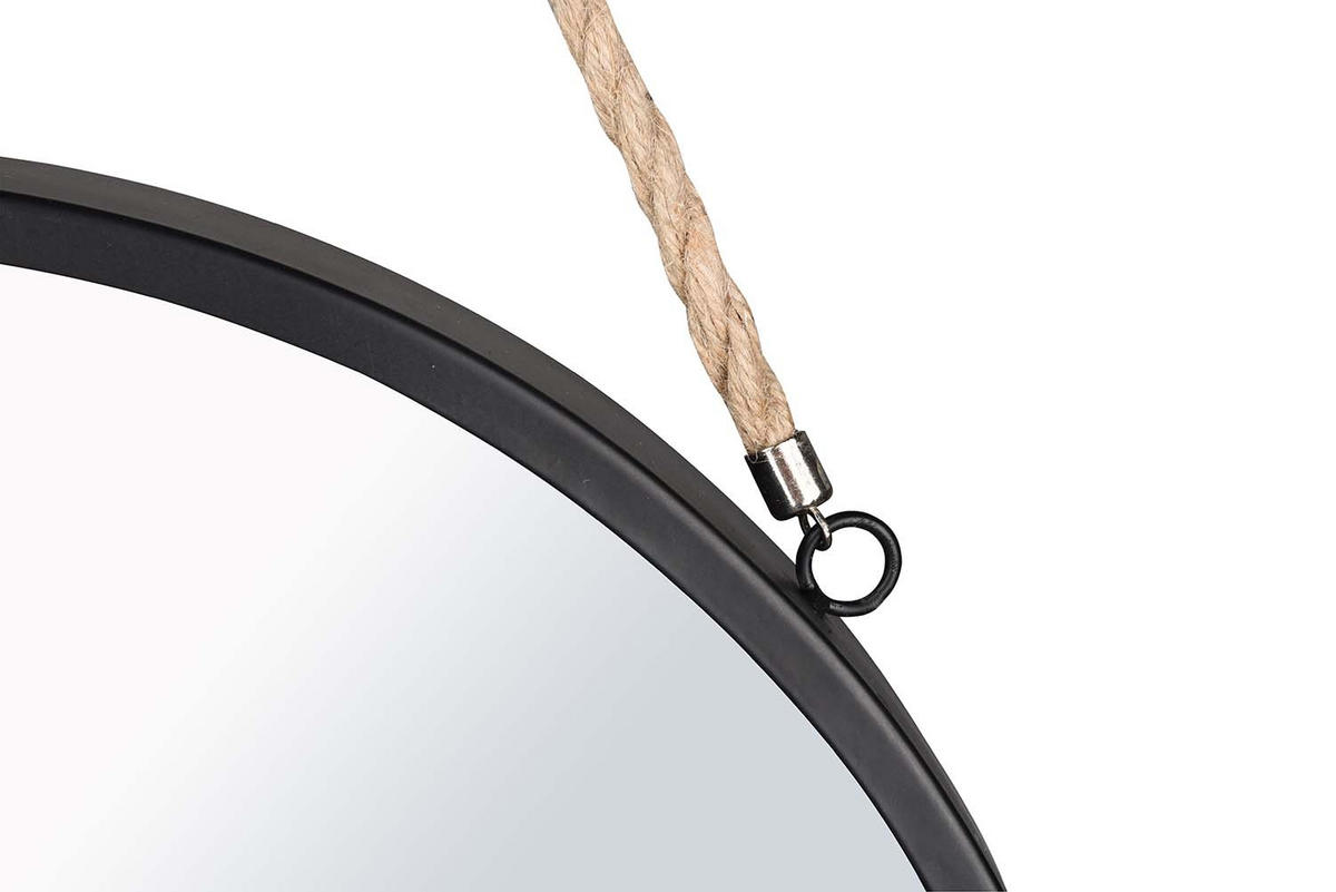 WANDSPIEGEL Taira Schwarz, naturbelassen - 40 x 40cm - Schwarz, Metall (40/40/2cm) - Niermann
