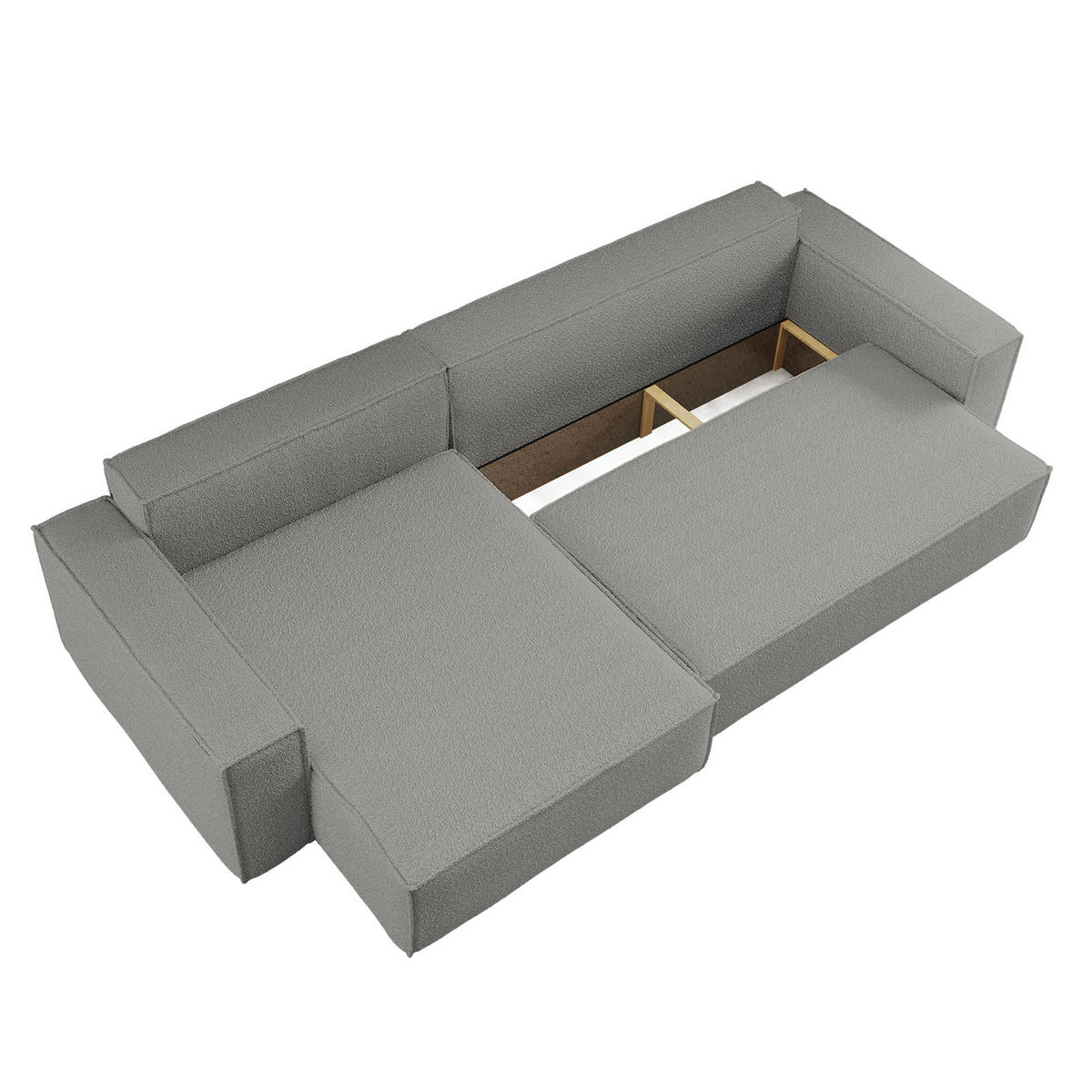 ECKSOFA Mit Schlaffunktion Und Bettkasten, Eckcouch BEST XL Stoff Quelle Grau Links - Schwarz/Grau, Holz/Kunststoff (142/274cm) - Kaiser Möbel