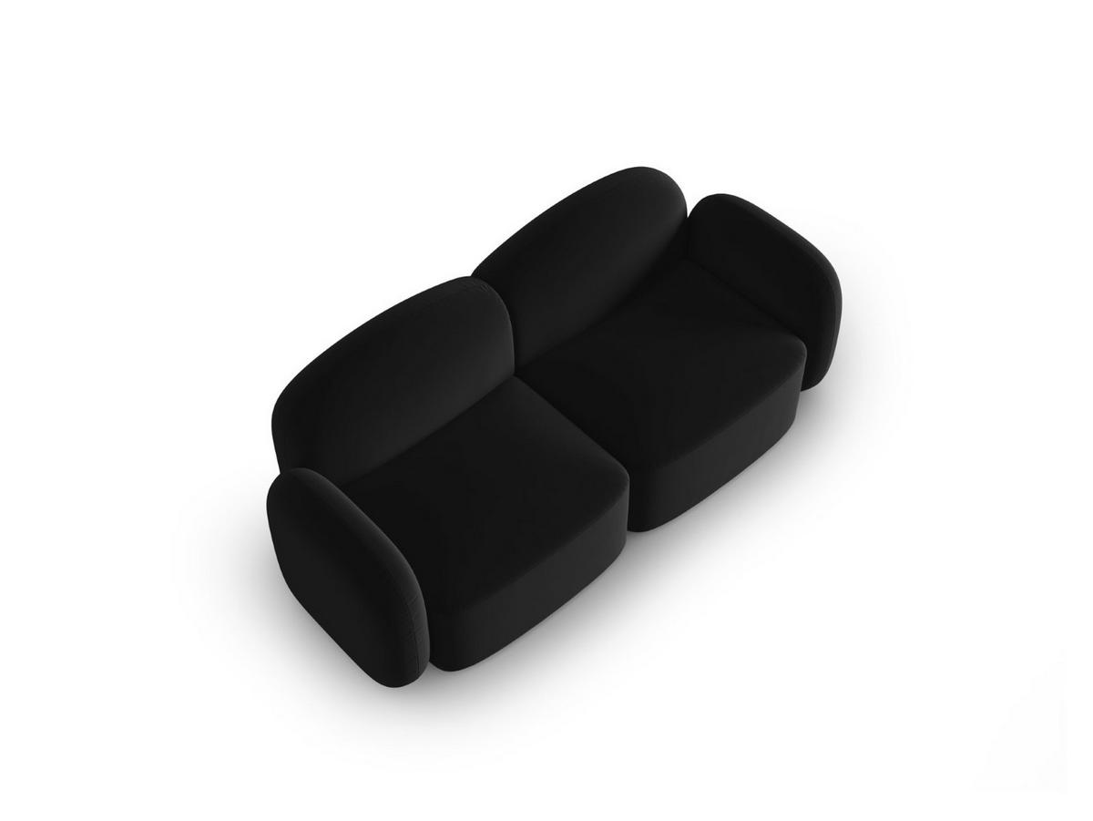 SOFA Blair aus Samt schwarz 2 Sitzplätze - Schwarz, Textil (87/80/194cm) - Micadoni