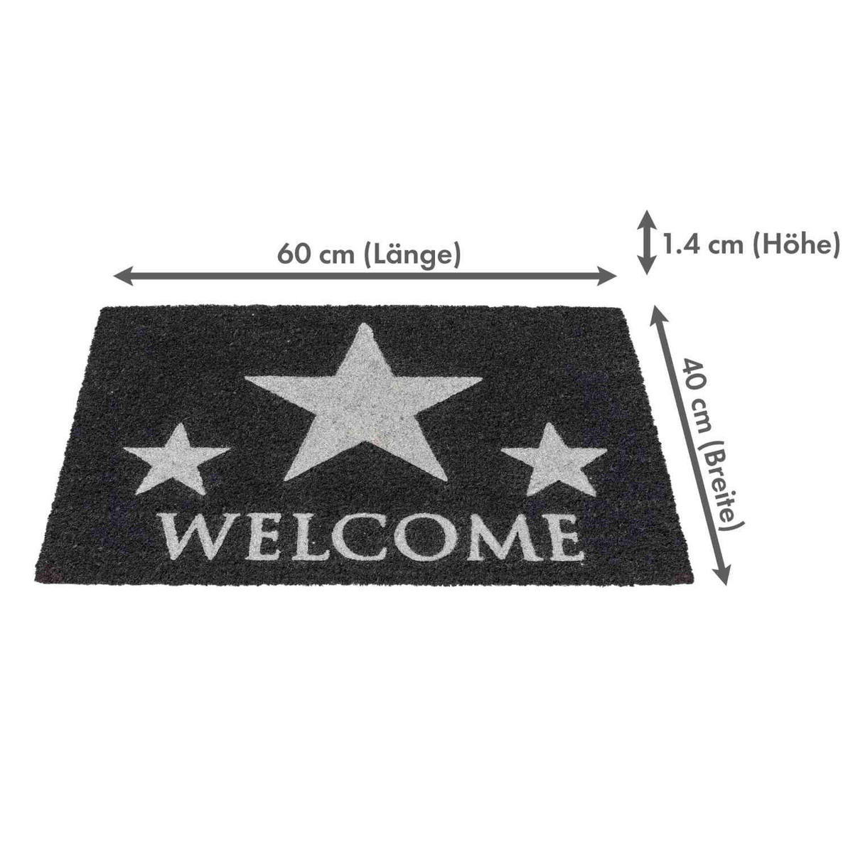 KOKOSMATTE MIT DESIGNAUFDRUCK COCO GLITTER - Silberfarben, Textil (40/60cm) - Astra