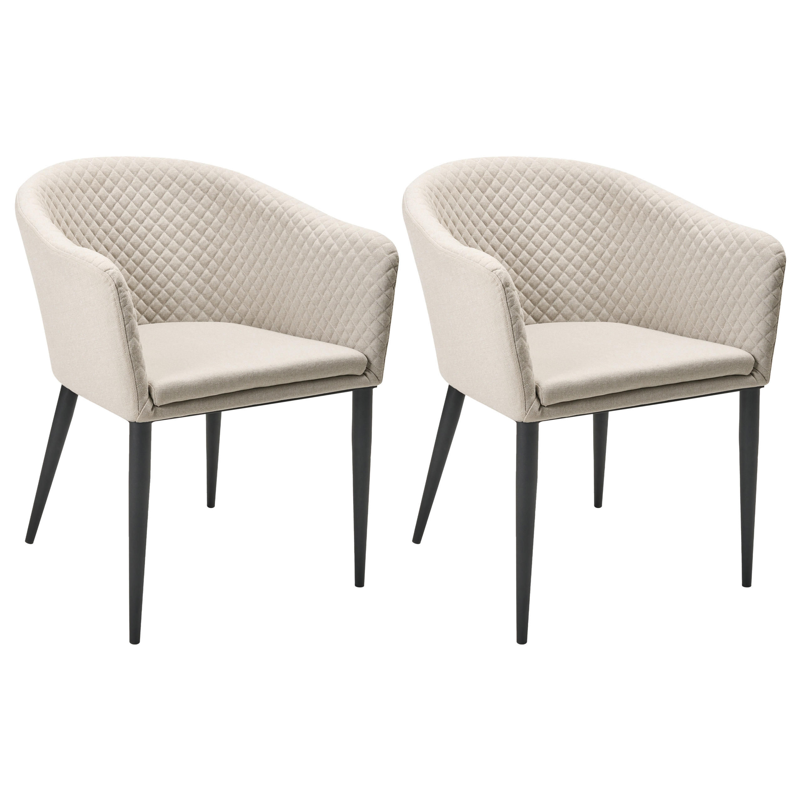 GARTENSTUHL 2er-Set Beige Tuluni - Beige/Schwarz, Textil (51/80/56cm) - Beliani